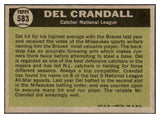 1961 Topps Baseball #583 Del Crandall A.S. Braves EX-MT 454776