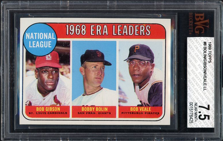 1969 Topps Baseball #008 N.L. ERA Leaders Bob Gibson BVG 7.5 NM+ 454846