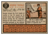 1962 Topps Baseball #525 George Thomas Angels EX-MT 454853