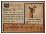 1962 Topps Baseball #527 Dick McAuliffe Tigers NR-MT 454857