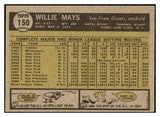 1961 Topps Baseball #150 Willie Mays Giants VG 455416