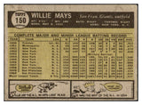 1961 Topps Baseball #150 Willie Mays Giants VG 455453