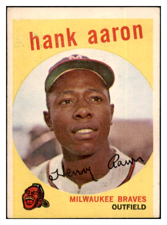 1959 Topps Baseball #380 Hank Aaron Braves VG-EX 455493