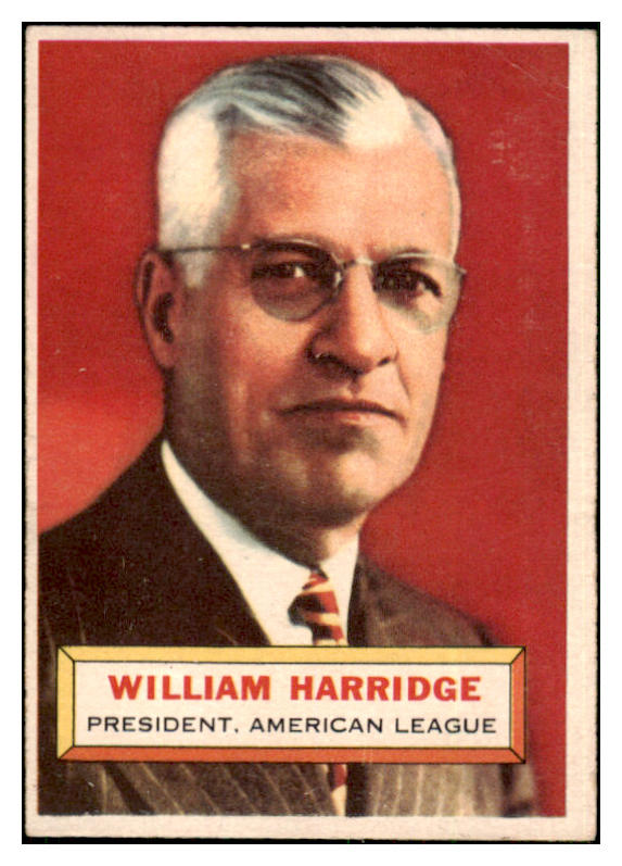 1956 Topps Baseball #001 William Harridge President VG-EX White 455525