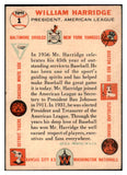 1956 Topps Baseball #001 William Harridge President VG-EX White 455525