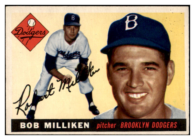 1955 Topps Baseball #111 Bob Milliken Dodgers EX-MT 455573