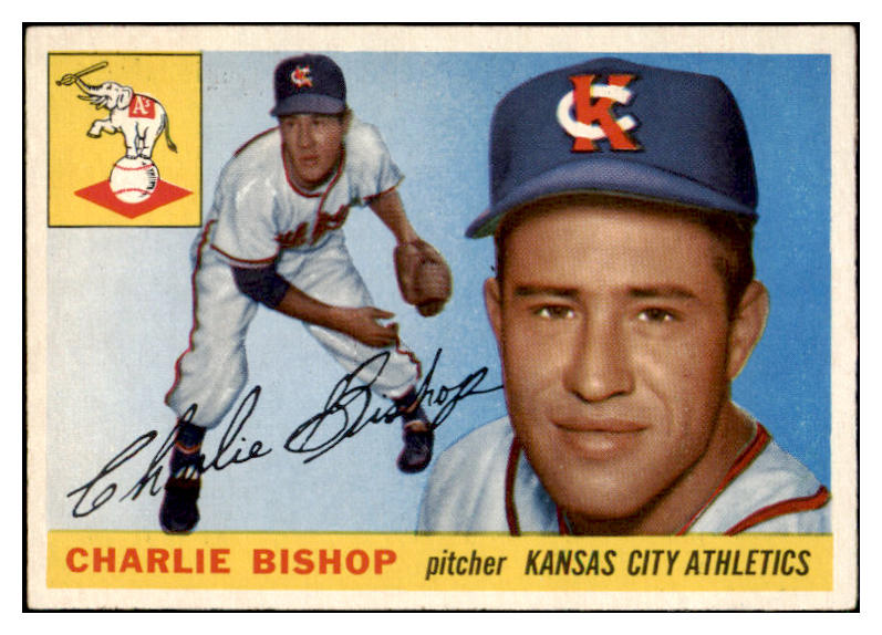 1955 Topps Baseball #096 Charlie Bishop A's EX-MT 455582