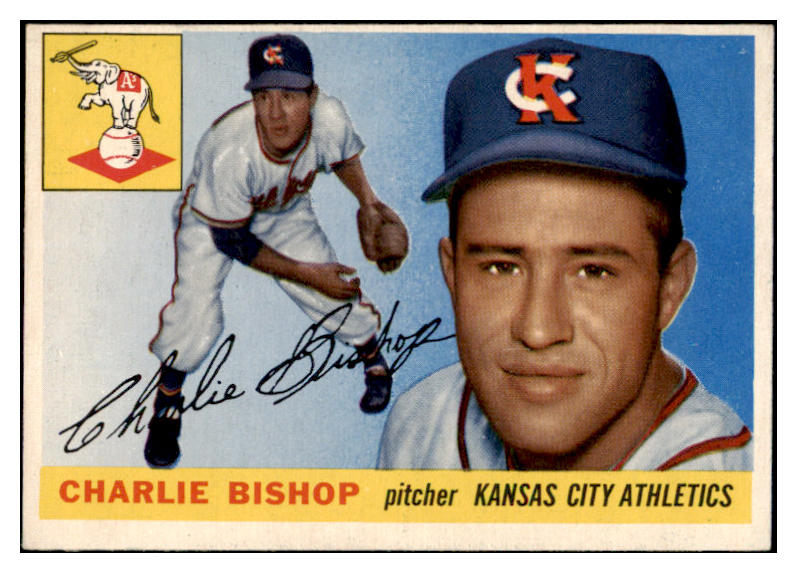 1955 Topps Baseball #096 Charlie Bishop A's EX-MT 455583