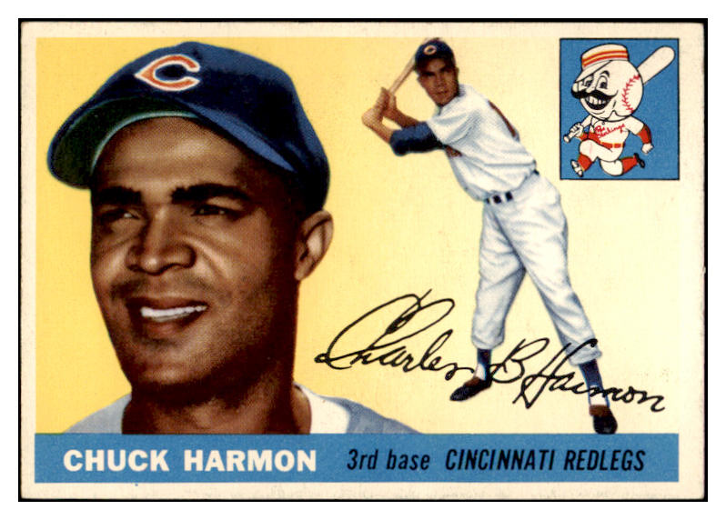 1955 Topps Baseball #082 Chuck Harmon Reds EX-MT 455593