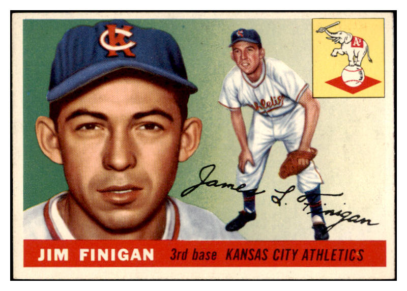 1955 Topps Baseball #014 Jim Finigan A's EX-MT 455638