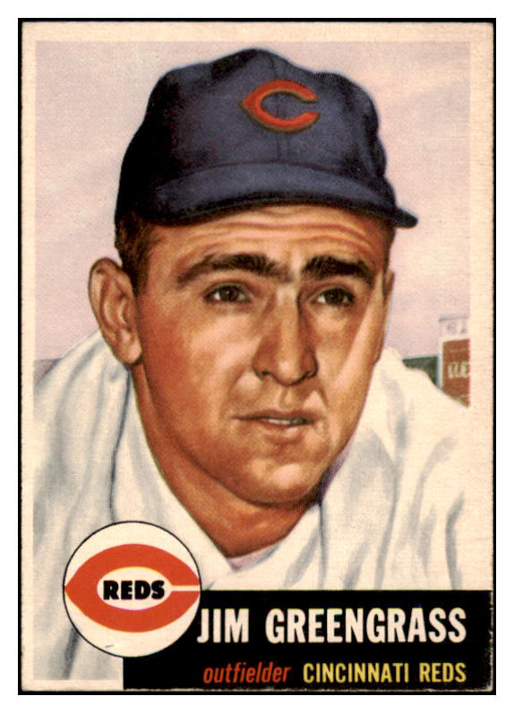 1953 Topps Baseball #209 Jim Greengrass Reds EX-MT 455648