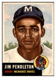 1953 Topps Baseball #185 Jim Pendleton Braves EX-MT 455661