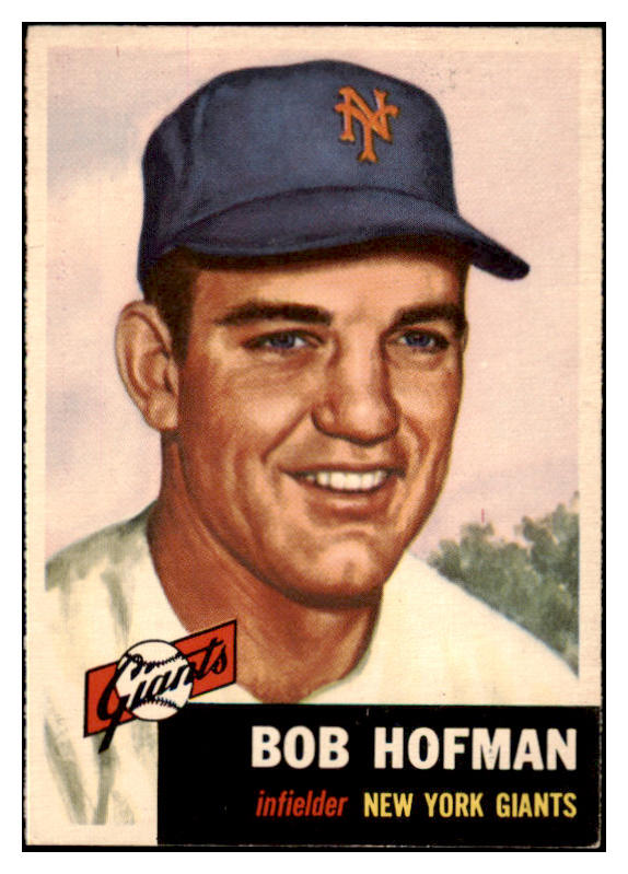 1953 Topps Baseball #182 Bobby Hofman Giants EX-MT 455663