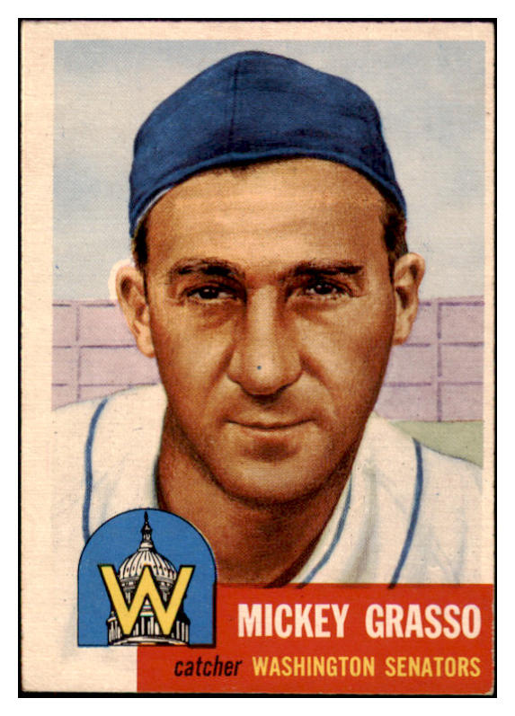 1953 Topps Baseball #148 Mickey Grasso Senators EX-MT 455679