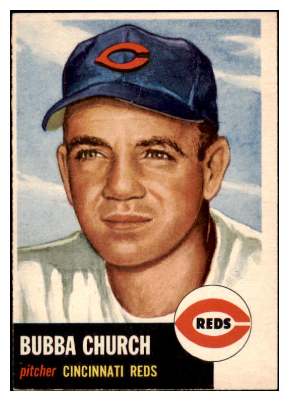 1953 Topps Baseball #047 Bubba Church Reds EX-MT 455702