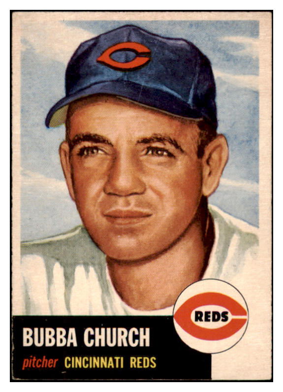 1953 Topps Baseball #047 Bubba Church Reds EX-MT 455703
