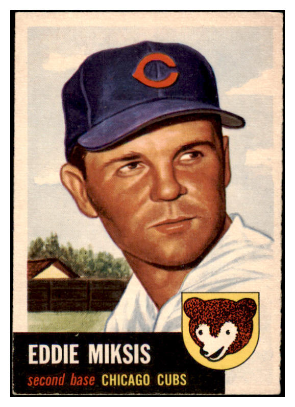 1953 Topps Baseball #039 Eddie Miksis Cubs EX-MT 455705