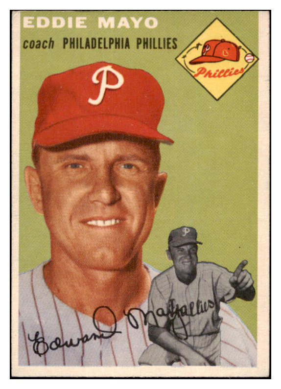 1954 Topps Baseball #247 Eddie Mayo Phillies EX-MT 455719