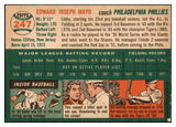 1954 Topps Baseball #247 Eddie Mayo Phillies EX-MT 455719