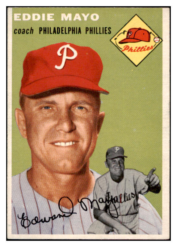1954 Topps Baseball #247 Eddie Mayo Phillies EX-MT 455720