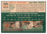 1954 Topps Baseball #214 Arnie Portocarrero A's EX-MT 455771