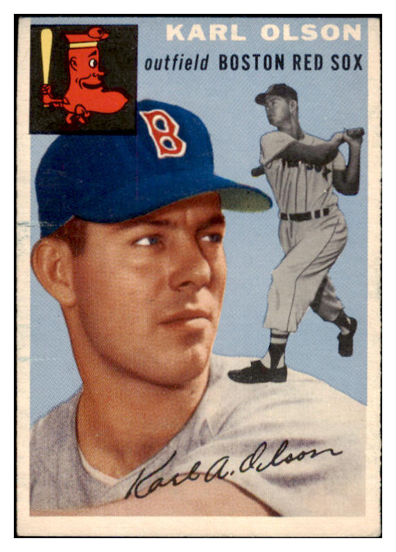 1954 Topps Baseball #186 Karl Olson Red Sox EX-MT 455818