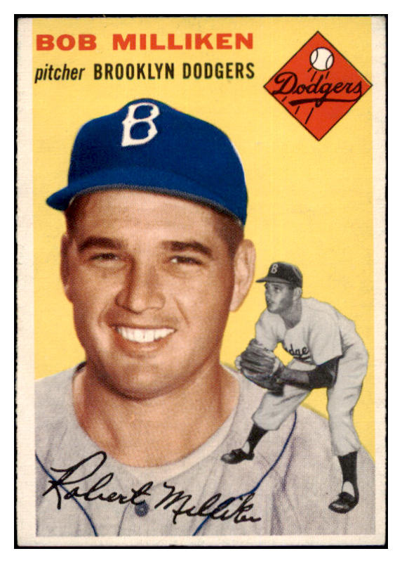 1954 Topps Baseball #177 Bob Milliken Dodgers EX-MT 455841