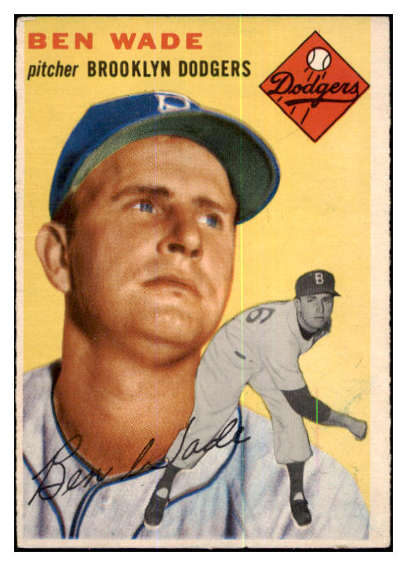 1954 Topps Baseball #126 Ben Wade Dodgers EX-MT 455921
