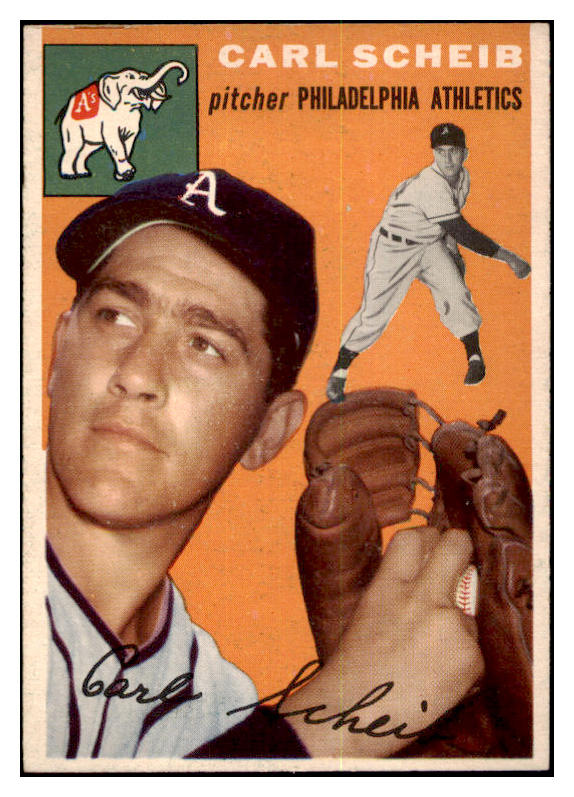 1954 Topps Baseball #118 Carl Scheib A's EX-MT 455938
