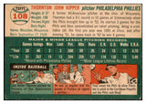 1954 Topps Baseball #108 Thornton Kipper Phillies EX-MT 455959