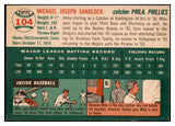 1954 Topps Baseball #104 Mike Sandlock Phillies NR-MT 455968