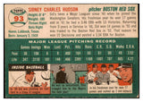 1954 Topps Baseball #093 Sid Hudson Red Sox EX-MT 455982