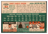 1954 Topps Baseball #093 Sid Hudson Red Sox EX-MT 455984