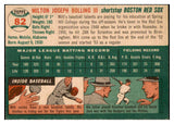 1954 Topps Baseball #082 Milt Bolling Red Sox NR-MT 456000
