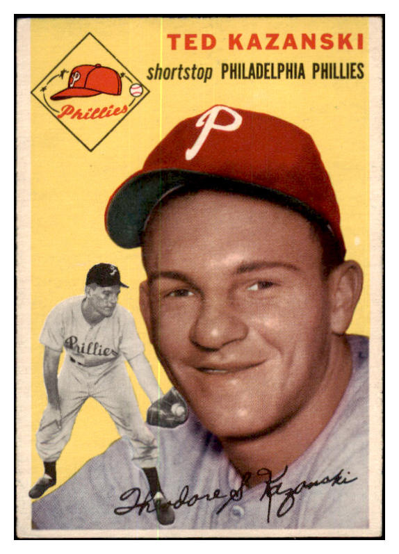 1954 Topps Baseball #078 Ted Kazanski Phillies EX-MT 456005