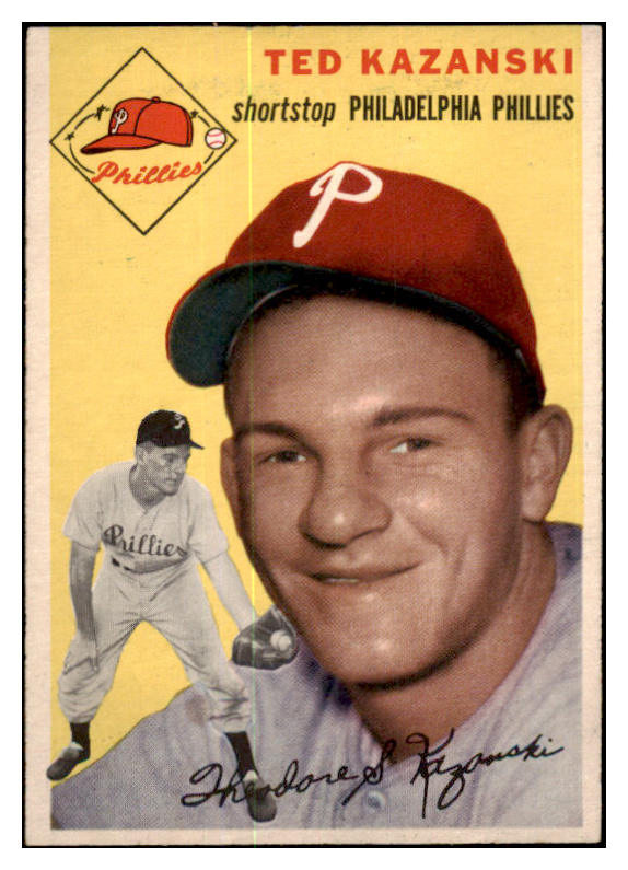 1954 Topps Baseball #078 Ted Kazanski Phillies EX-MT 456006