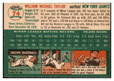 1954 Topps Baseball #074 Bill Taylor Giants NR-MT 456013