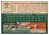 1954 Topps Baseball #073 Wayne Terwilliger Senators EX-MT 456015