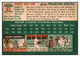 1954 Topps Baseball #061 Bob Cain A's NR-MT 456027