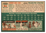 1954 Topps Baseball #061 Bob Cain A's EX-MT 456028