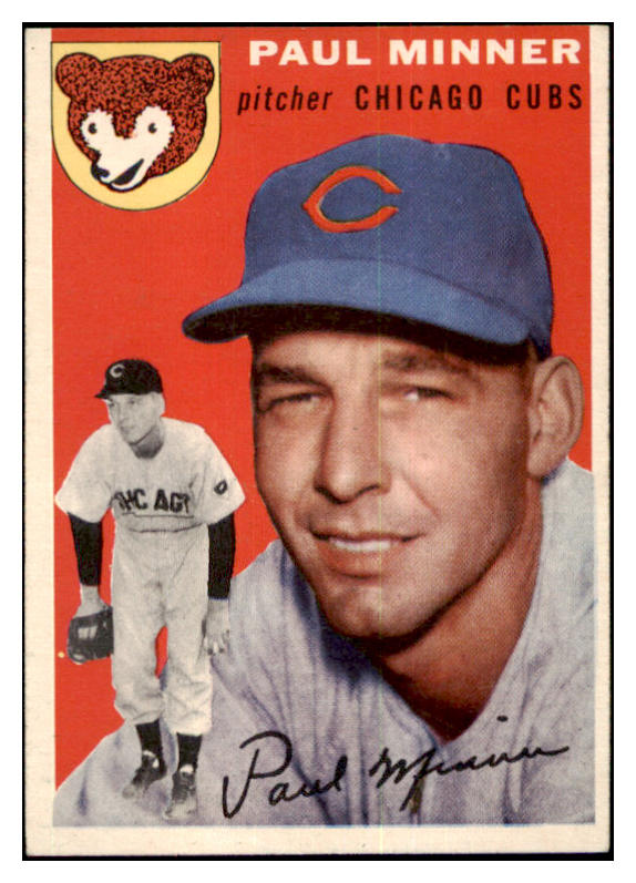 1954 Topps Baseball #028 Paul Minner Cubs EX-MT 456085