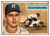 1956 Topps Baseball #107 Eddie Mathews Braves VG-EX Gray 456134