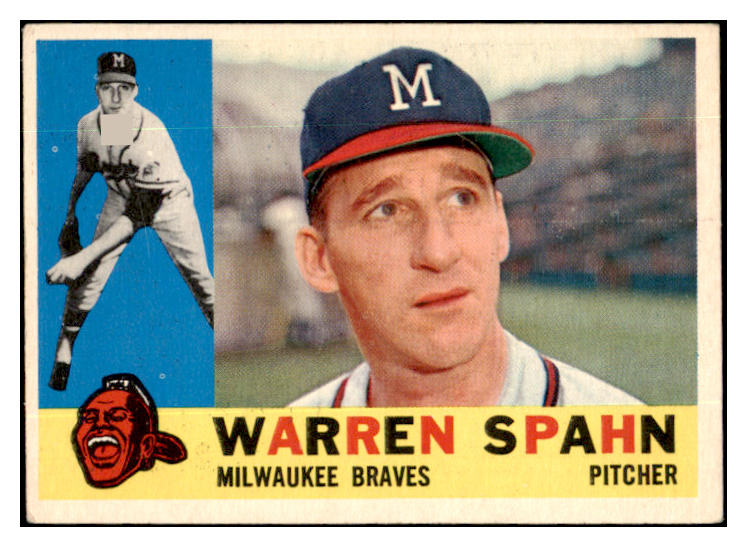 1960 Topps Baseball #445 Warren Spahn Braves EX 456144