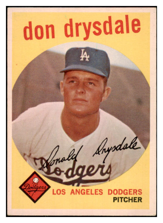 1959 Topps Baseball #387 Don Drysdale Dodgers EX-MT 456176