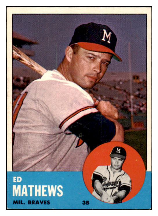 1963 Topps Baseball #275 Eddie Mathews Braves EX-MT/NR-MT 456209