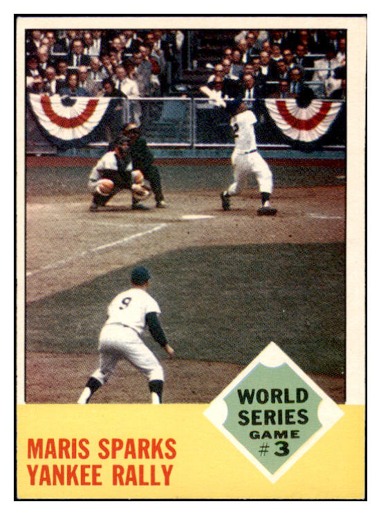 1963 Topps Baseball #144 World Series Game 3 Roger Maris EX-MT 456210