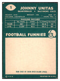 1960 Topps Football #001 John Unitas Colts EX-MT 456299