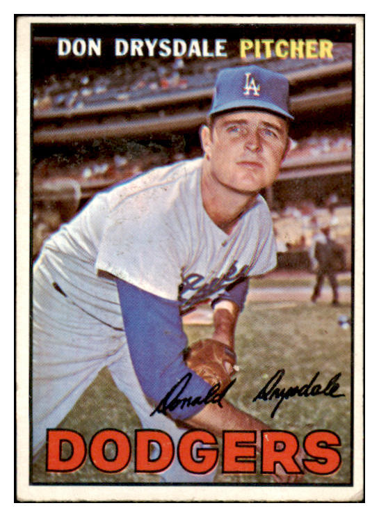 1967 Topps Baseball #055 Don Drysdale Dodgers EX 456308