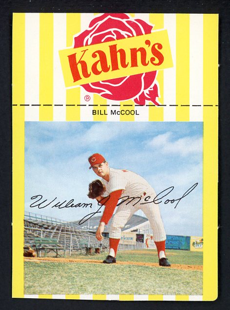 1968 Kahns Baseball Bill McCool Reds NR-MT 456458
