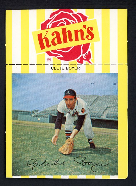 1968 Kahns Baseball Clete Boyer Braves NR-MT 456462